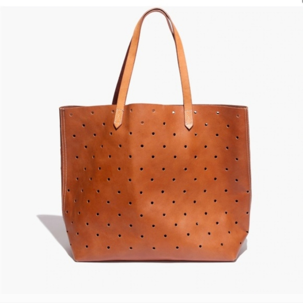 Madewell Brown Perforated Leather Tote